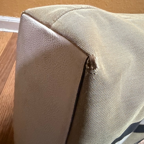 Coach Beige and Cream Stripe Tote - Picture 7 of 11